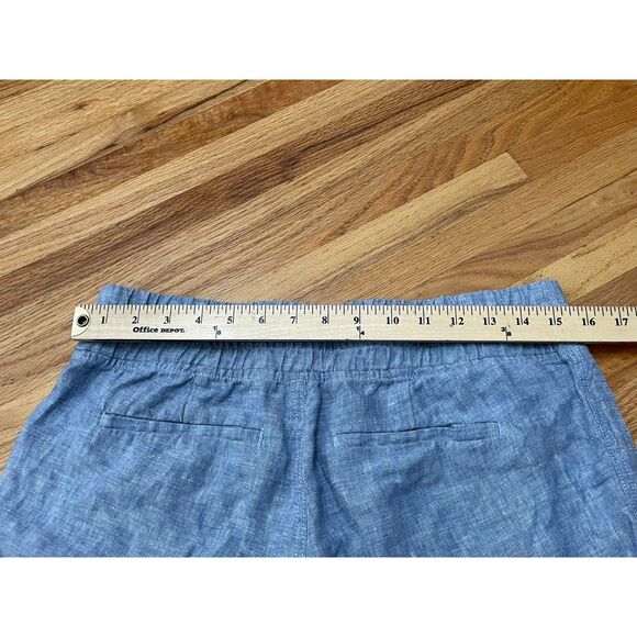Athleta Cabo Women's 8P Blue Pant Linen Jogger Chambray Tapered Resort Travel - Picture 8 of 10